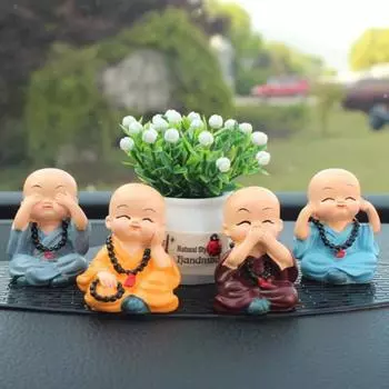 Автомобиль мини монах салон автомобиля реквизит интерьер ученик фигурка миниатюра, корейский автомобиль аксессуары