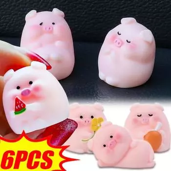 Автомобиль Мини-свинка Украшения Авто Центральная консоль DIY Украшения Подвеска Мультфильм Смола Поросенок Домашние Фигурки Миниатюры Декор для Рабочего Стола