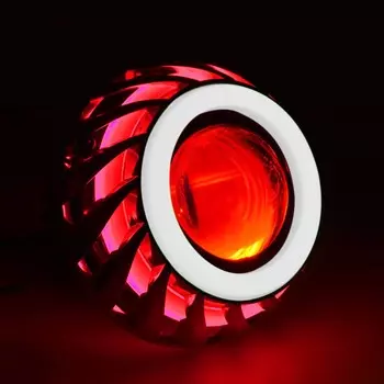 Автомобиль Мотоцикл 1200LM Фара LED Angel Devil Eyes Фара Линза проектора Дальний/ближний свет Стробоскопический прожектор ДХО Двойная галогенная лампа
