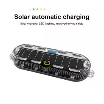 Автомобиль Мотоцикл Электромобиль Анти-хвост Солнечная энергия Ночь Без Света Широкий Светодиодный Мигающий Свет P0E1 White-One size