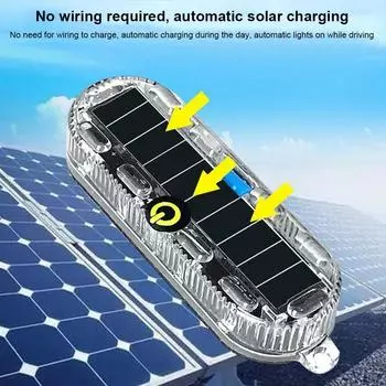 Автомобиль Мотоцикл Электромобиль Противоугонное Солнечная Энергия Проводка Поле Мигающий Предупреждающий Светильник Nig N5D7 White-One size