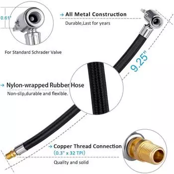 Автомобиль Мотоцикл Шины Надувной Шланг Надувной Воздушный Насос Удлинительная Трубка АдаптерМожно Спустить Воздушный Патрон Замок Надувные Шины Камеры