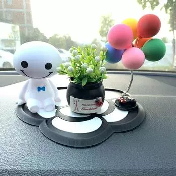 Автомобиль мультфильм пластиковый робот качая головой украшения авто интерьер автомобиля украшения игрушки