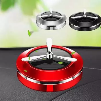 Автомобиль на солнечной энергии, ароматерапия, вращение воздуха на 360 градусов, освежитель аромата, натуральный автоматический воздух серебряный