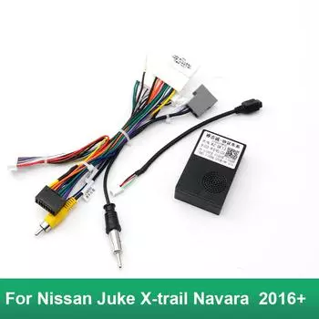 Автомобильная 16-контактная аудиопроводка с жгутом 360 с CANbus BOX для Nissan Juke X-trail Navara 2016+ адаптер для установки стереосистемы with canbuswit