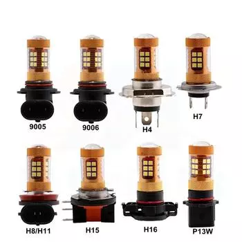 Автомобильная 3030 28SMD светодиодная фара задняя противотуманная фара с линзой H4 H7 H11 H15 HB3 9006 HB4 H16 P13W H4 белый