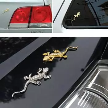Автомобильная 3D-наклейка Diamond Gekko Japonicus, эмблема на автомобильный мотоцикл, значок, металлические наклейки, наклейка на окно автомобиля, декор для аксессуаров золотой