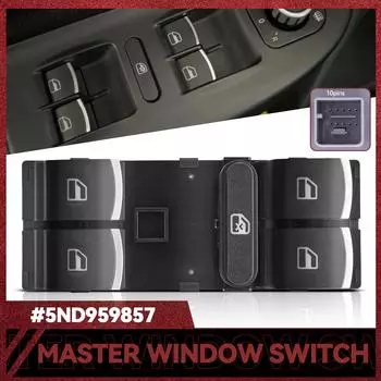 Автомобильная электрическая кнопка переключения главного окна для VW Jetta Golf MK5 MK6 Passat B6 B7 CC Touran Tiguan Golf Plus Seat 5ND959857 чёрный/серебряный