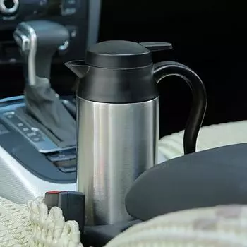 Автомобильная электрическая нагревательная кружка 750/1200 мл 12 В/24 В из нержавеющей стали для автомобильной кружки с подогревом, автоматическим отключением и быстрым кипячением