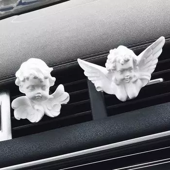 Автомобильная ароматерапия, гипс, духи, крылья ангела, автомобильный воздуховыпускной клапан, ароматный камень, элегантный, долговечный, украшения для интерьера автомобиля, украшения Blue Bell Scent белый