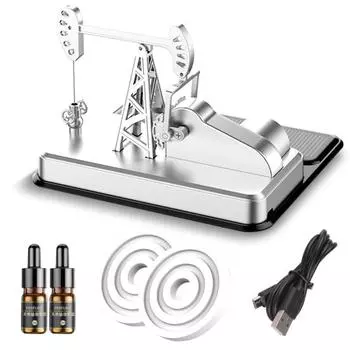 Автомобильная ароматерапия, солнечная зарядка, насосная установка, двигатель, нефтепромысловое рабочее оборудование, фигурка, декоративный орнамент, автомобильный освежитель воздуха, автомобильный диффузор A серебряный