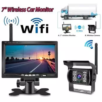 Автомобильная беспроводная камера заднего вида, 7 дюймов, HD TFT ЖК-дисплей, резервная камера заднего вида, монитор для грузовиков, автобусов, прицепов, экскаваторов