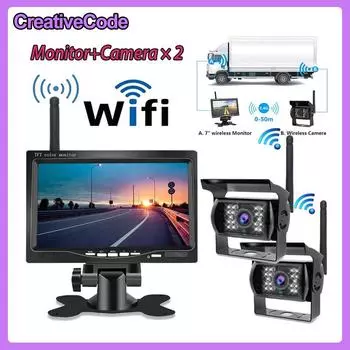 Автомобильная беспроводная камера заднего вида, 7 дюймов, HD TFT ЖК-дисплей, резервная камера заднего вида, монитор для грузовиков, автобусов, прицепов, экскаваторов