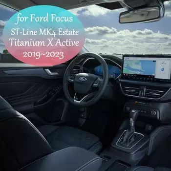 Автомобильная беспроводная зарядная панель для Ford Focus Titanium X ST-Line MK4 Estate Active 2019~2025 Телефон быстрое зарядное устройство пластина лоток аксессуары чёрный