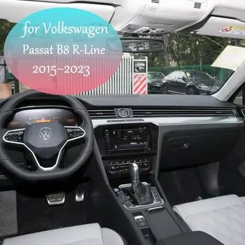 Автомобильная беспроводная зарядная панель для Volkswagen VW Passat B8 R-Line 2015~2025 2016 2017 Коврик для телефона с функцией быстрой зарядки, панель, аксессуары чёрный