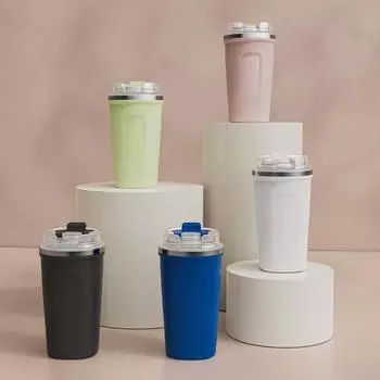 Автомобильная чашка из нержавеющей стали с крышкой, портативная кофейная чашка в подарок девушке. Автомобильная чашка из нержавеющей стали с крышкой, портативная кофейная чашка в подарок для девушки. 380ml304 розовый