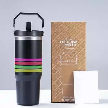 Автомобильная чашка на 30 унций, Северо-Американская новая термоизоляция большой емкости из нержавеющей стали, портативный лед с ручкой One Size зелёный