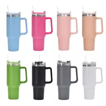 Автомобильная чашка на 40 унций, Северо-Американская новая термоизоляция большой емкости из нержавеющей стали, портативный лед с ручкой One Size белый