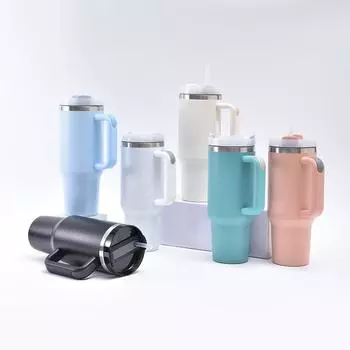 Автомобильная чашка-трубочка из нержавеющей стали, термос, чашка с ручкой, чашка Ice Bully 40oz