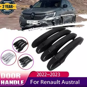 Автомобильная черная ручка двери с защитой от царапин для Renault Austral 2022 2023 Автомобильная крышка ручки двери ABS Автомобильные аксессуары No Smart Button