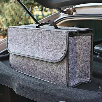 Автомобильная дорожная сумка для хранения, мягкий войлочный органайзер для багажника автомобиля, сумка для хранения, набор инструментов для уборки серый