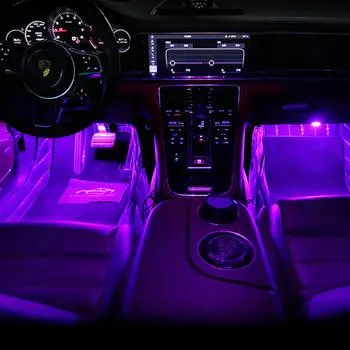 Автомобильная дверная чаша Декоративная подсветка Авто Интерьер Автомобильная атмосферная подсветка Светодиодное переоборудованное освещение USB Декоративные огни RGB Свет