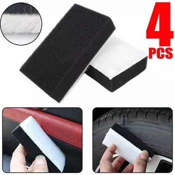 Автомобильная двухсторонняя чистящая губка для протирки, многофункциональная белая нановолоконная чистящая салфетка, блок для чистки салона автомобиля