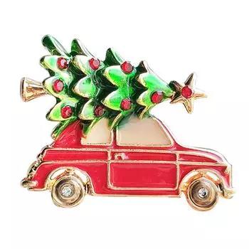 Автомобильная елка Брошь Креативные булавки для женщин и девочек Модные универсальные броши Аксессуары для одежды Рождественские подарки One Size