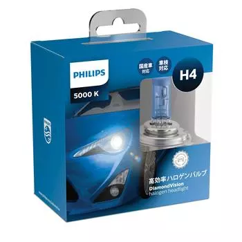 Автомобильная галогенная лампа Philips H4 5000K 12 В Diamond Vision 2 шт. Совместимость с инспекцией автомобиля PHILIPS DiamondVision и 60/55 Вт DV-H4-3
