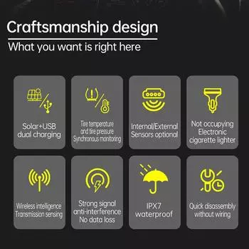 Автомобильная интеллектуальная система TPMS, солнечная система контроля давления в шинах, датчики парковки, сигнализация утечки температуры, манометр давления воздуха в шинах T85 External