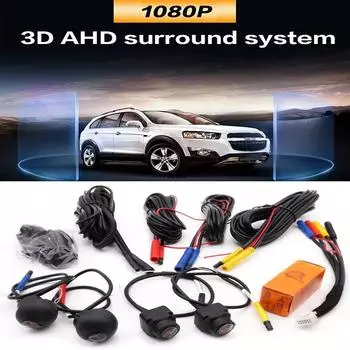 Автомобильная камера 1080P AHD 360 с панорамным круговым обзором, правая + левая + передняя + задняя камера, система для Android Auto Radio, ночное видение