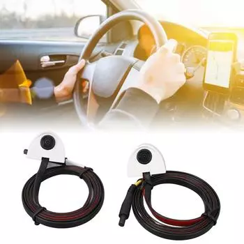 Автомобильная камера для слепых зон с креплением на ленту, мини-камера заднего вида с боковым креплением, широкоугольный объектив 80 градусов, левая и правая, для автомобильной системы видеонаблюдения чёрный