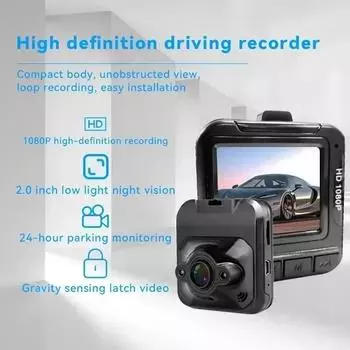 Автомобильная камера HD 1080P Dashcam DVR Recorder Dash Cam Автомобильный видеорегистратор Авто камера заднего вида Автомобильная камера зеркального регистратора чёрный
