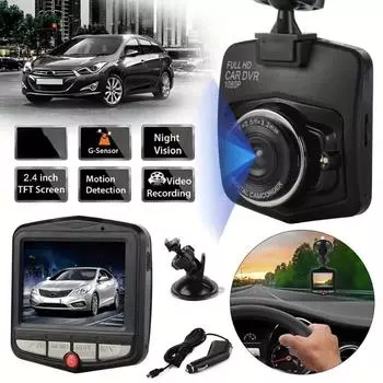 Автомобильная камера HD 1080P Dashcam DVR Recorder Dash Cam Автомобильный видеорегистратор Авто камера заднего вида Автомобильная камера зеркального регистратора 16g чёрный