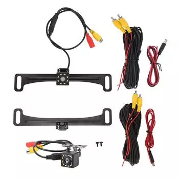 Автомобильная камера заднего вида IP68 Водонепроницаемая 170-градусная широкоугольная камера ночного видения с высоким разрешением 12 auxiliary lights