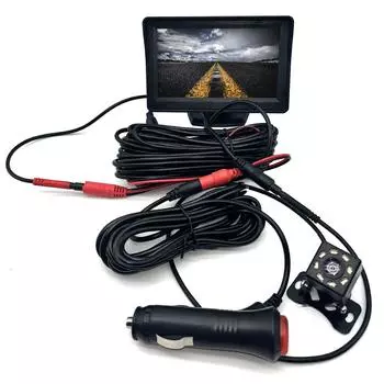 Автомобильная камера заднего вида с широким углом обзора 4,3 TFT LCD дисплей или монитор водонепроницаемый ночное видение задний ход резервное копирование 2в1 парковка Revere