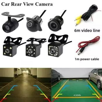 Автомобильная камера заднего вида с видеокабелем, ночное видение, камера заднего вида для парковки автомобиля, водонепроницаемая IP68, CCD, светодиодный монитор для автомобиля с резервным копированием HD