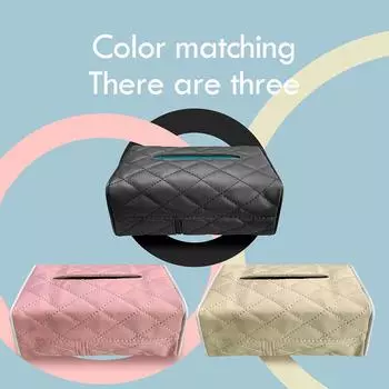 Автомобильная коробка для салфеток, кожаный держатель для туалетной бумаги, чехол для салфеток на спинке сиденья, контейнер для салфеток, органайзер, держатель, автомобильное внутреннее хранение чёрный