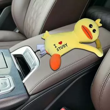Автомобильная коробка для салфеток с плюшевыми животными, держатель для коробки для салфеток, коробка для хранения бумаги, чехол для салфеток для автомобиля, домашнего использования, аксессуары для ванной комнаты жёлтый