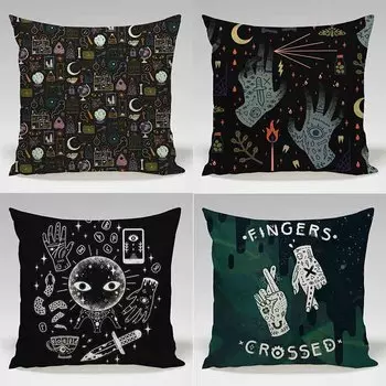 Автомобильная квадратная подушка с забавными граффити в американском абстрактном стиле, художественная наволочка, офисная подушка для сна, обеденный перерыв, подушка для сна 40x40cm