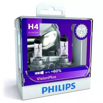 Автомобильная лампа и фонарь Philips H4 3300K Vision Plus, галогенные, совместимые с осмотром транспортного средства, 2 шт. PHILIPS VisionPlus 12342VPS2 [.co.jp Lim