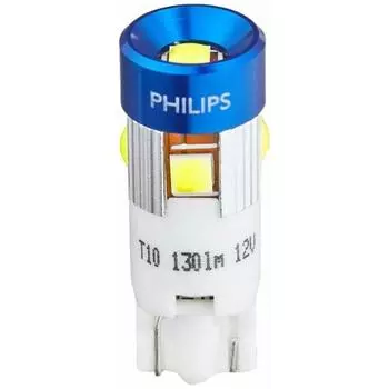 Автомобильная лампа и свет Philips светодиодный габаритный фонарь T10 6000K 130 лм 12 В 1,3 Вт Extreme Ultinon совместимый с техосмотром транспортного средства Гарантия 3 года 2 шт. PHIL