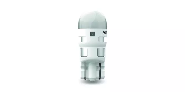 Автомобильная лампа Philips LED Габаритный фонарь T10 6000K 50lm 12V Altinon LED Series 2 шт. Совместимость с инспекцией транспортного средства PHILIPS Ultinon белый