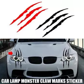 Автомобильная лампа Vinly Monster Claw Marks Dinosaur Raptor наклейка для BMW E46 E90 Mercedes Benz аксессуары Ford Focus Mk2 Peugeot 307 3 красный
