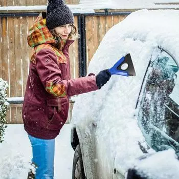 Автомобильная лопата для снега, нескользящий многофункциональный скребок для льда, автомобильные зимние инструменты, переносная лопата для снега с ручкой для удаления снега инея и льда