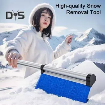 Автомобильная лопата для снега, скребок для льда, щетка, телескопический выдвижной инструмент для уборки снега, зимние аксессуары для автомобиля чёрный