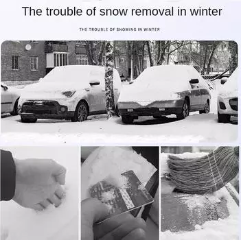 Автомобильная лопата для снега, скребок для льда, зимняя щетка для удаления льда, выдвижной автомобильный очиститель для стекол, аксессуары для инструмента для чистки автомобиля чёрный