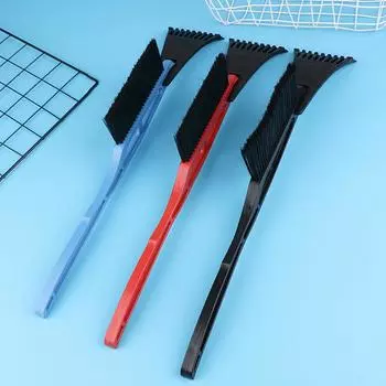 Автомобильная лопата для снега. Скребок двойного назначения, который не повреждает автомобиль. Щетка для снега. Удаление льда со стекол. чёрный