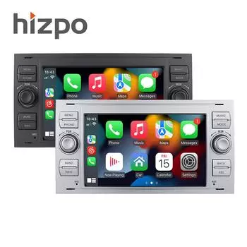 Автомобильная магнитола Hizpo 1G + 16G 2din 7 дюймов Android AutoRadio GPS для Ford Mondeo S-max Focus C-MAX Galaxy Fiesta Transition Fusion Connect kuga мультимедийная навигация 4Core 1G 16G NOCARPLAY серебряный