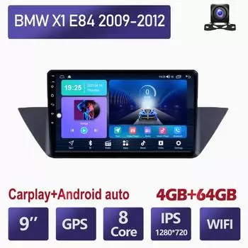Автомобильная магнитола на базе Android, стерео для BMW X1 E84 2009-2012, 2 Din, мультимедийная навигация Carplay, авторадио, GPS, WIFI, головное устройство, 4 + 64 ГБ 1+16GB
